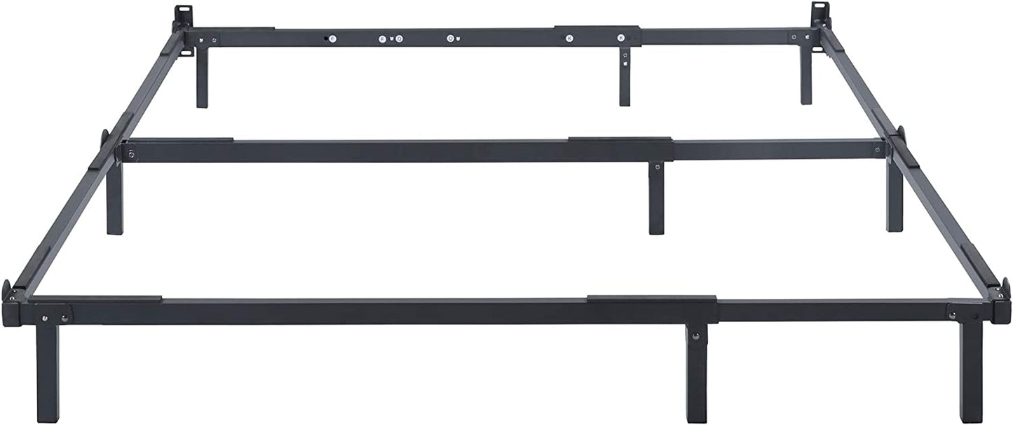 Olee Sleep 7 Inch Dura Metal Compact Steel Bed Frame, Adjustable for Full Queen King, Tool Free, Easy Assembly, Non Slip for Mattress & Box Spring - Airbnb Ambassador