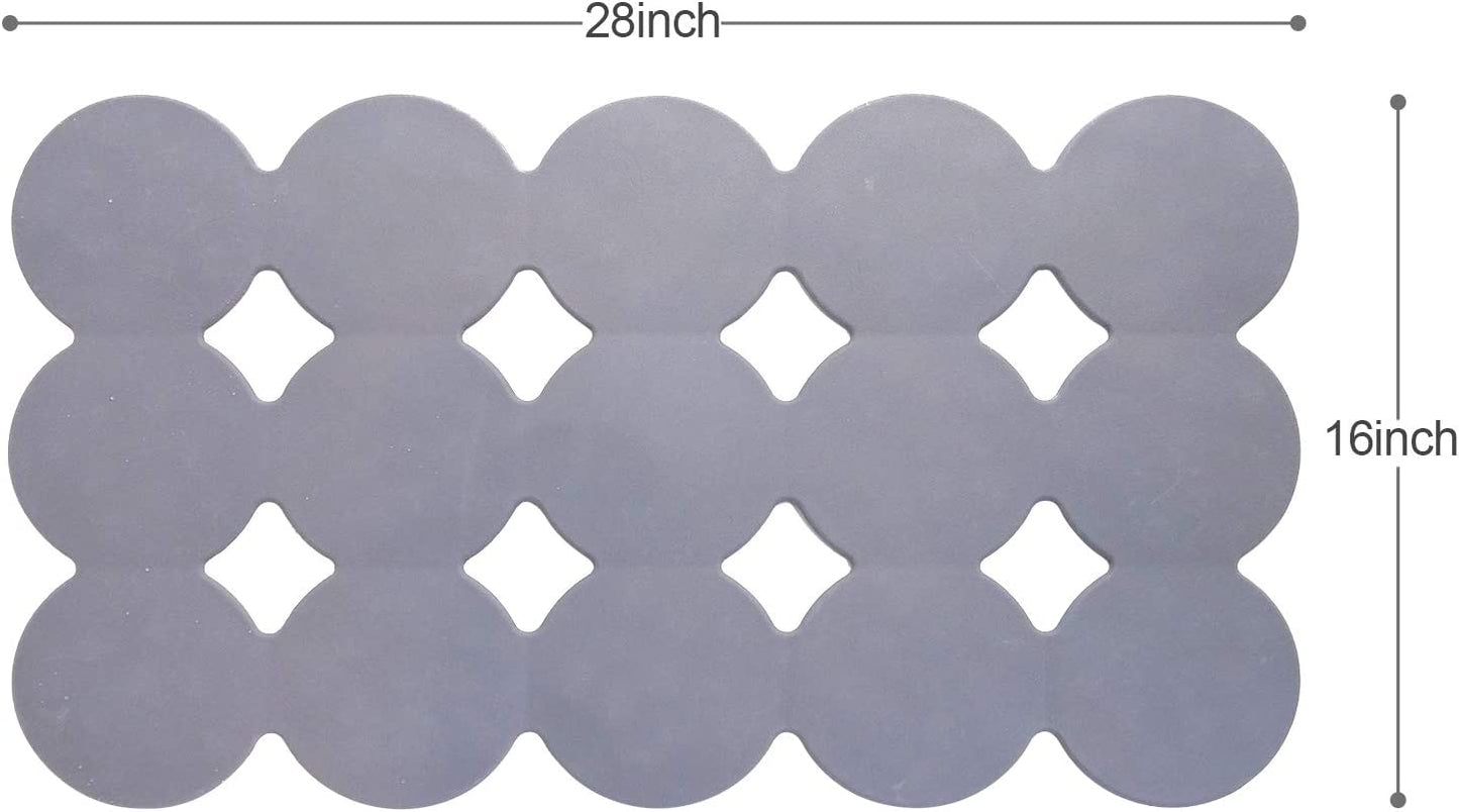 Webos Patented Non Slip Bathtub Mat Shower Mat Bath Mat Tub Mats with Strong Suction Cups Soft Natural Rubber Bath Mat for Inside The tub (Circle-Grey, 28x16 inch) - Airbnb Ambassador