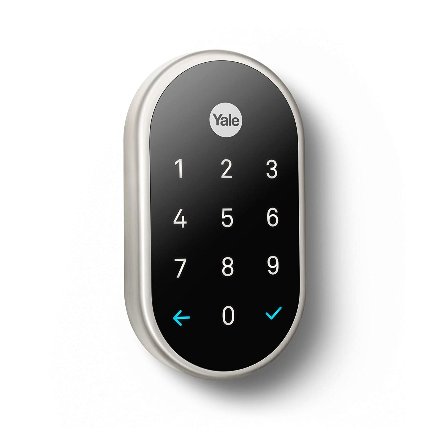 Google Nest x Yale Lock - Tamper-Proof Smart Lock for Keyless Entry - Keypad Deadbolt Lock for Front Door - Works with Nest Secure Alarm System - Satin Nickel - Airbnb Ambassador