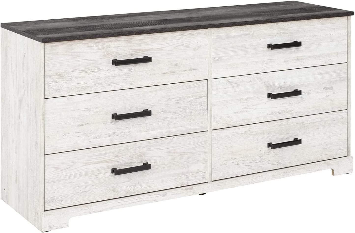 Signature Design by Ashley Shawburn Modern Farmhouse 6 Drawer Dresser, Two Tone White & Dark Gray - Airbnb Ambassador