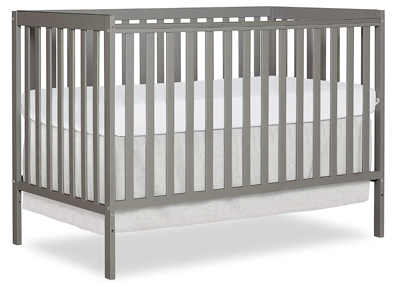Dream On Me Synergy 5-in-1 Convertible Crib in Cool Grey, Greenguard Gold Certified