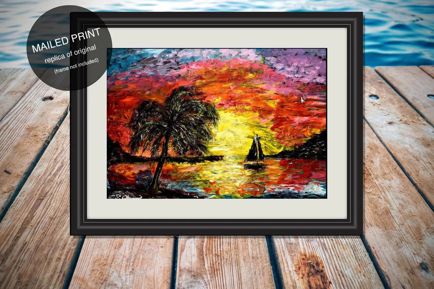 Sunset Sailboat Print Artwork Canvas - Airbnb Ambassador