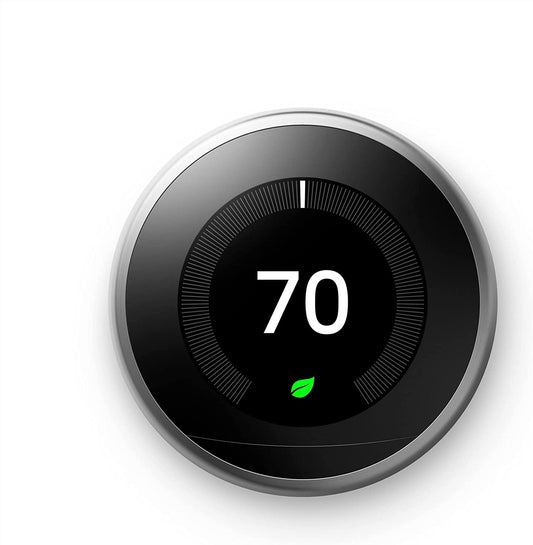 Google Nest Learning Thermostat - Programmable Smart Thermostat for Home - 3rd Generation Nest Thermostat - Works with Alexa - Stainless Steel - Airbnb Ambassador