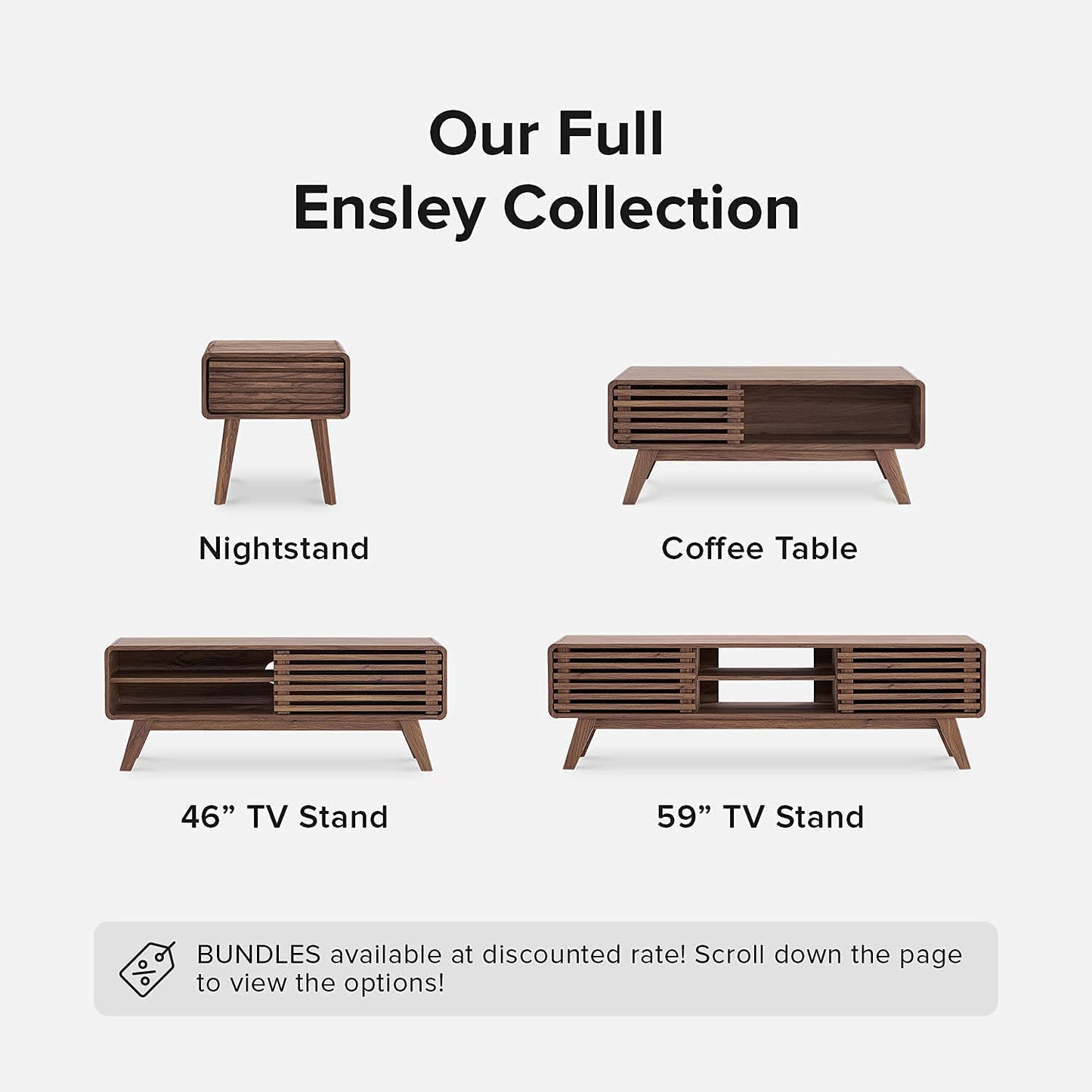 Mopio Ensley Modern Coffee Table, Mid Century Sleek Rectangular Design with Dual Side Storage, Wood Slat Door and Baby Proofing Rounded Edge for Sleek Living Room, Walnut Grain - Airbnb Ambassador