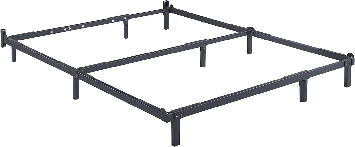 Olee Sleep 7 Inch Dura Metal Compact Steel Bed Frame, Adjustable for Full Queen King, Tool Free, Easy Assembly, Non Slip for Mattress & Box Spring - Airbnb Ambassador