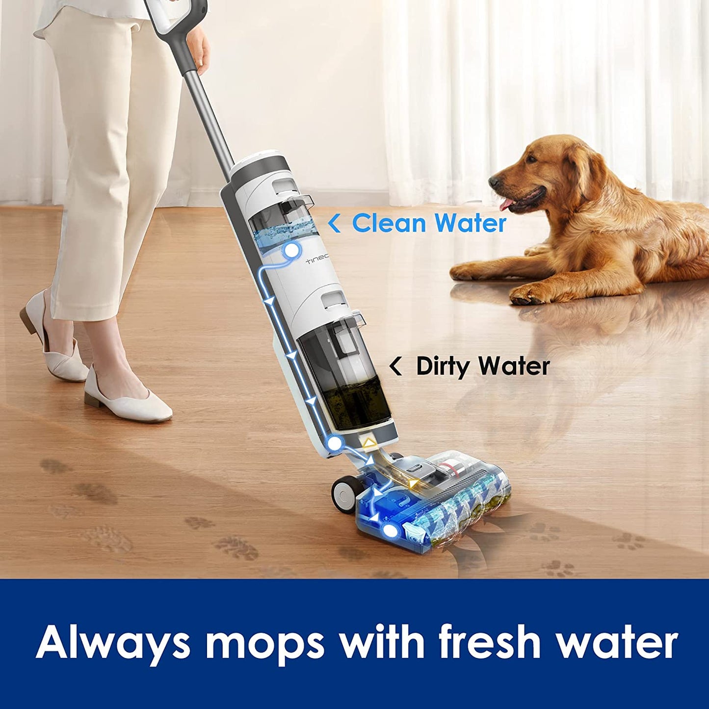 Tineco iFLOOR3 Cordless Wet Dry Vacuum Cleaner, Lightweight, One-Step Cleaning for Hard Floors - Airbnb Ambassador