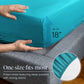 LuxClub 6 PC Sheet Set Bamboo Sheets Deep Pockets 18" Eco Friendly Wrinkle Free Sheets Machine Washable Hotel Bedding Silky Soft - Teal Queen - Airbnb Ambassador