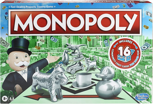 MONOPOLY Game, Family Board Game for 2 to 6 Players, Board Game for Kids Ages 8 and Up, Includes Fan Vote Community Chest Cards - Airbnb Ambassador