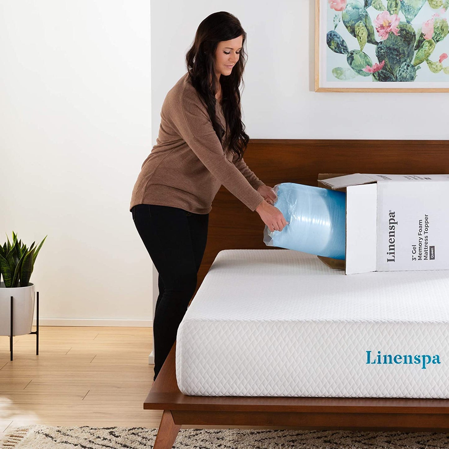 Linenspa 3 Inch Gel Infused Memory Foam Mattress Topper, Queen, 3 Inch - Airbnb Ambassador