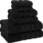 American Soft Linen, 6 Piece Towel Set, 2 Bath Towels 2 Hand Towels 2 Washcloths, Super Soft and Absorbent, 100% Turkish Cotton Towels for Bathroom and Kitchen Shower Towel, Black - Airbnb Ambassador