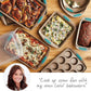 Rachael Ray 47578 Cucina Nonstick Bakeware Set with Grips Includes Nonstick Bread Pan, Baking Sheet, Cookie Sheet, Baking Pans, Cake Pan and Muffin Pan - 10 Piece, Latte Brown with Agave Blue Grips - Airbnb Ambassador