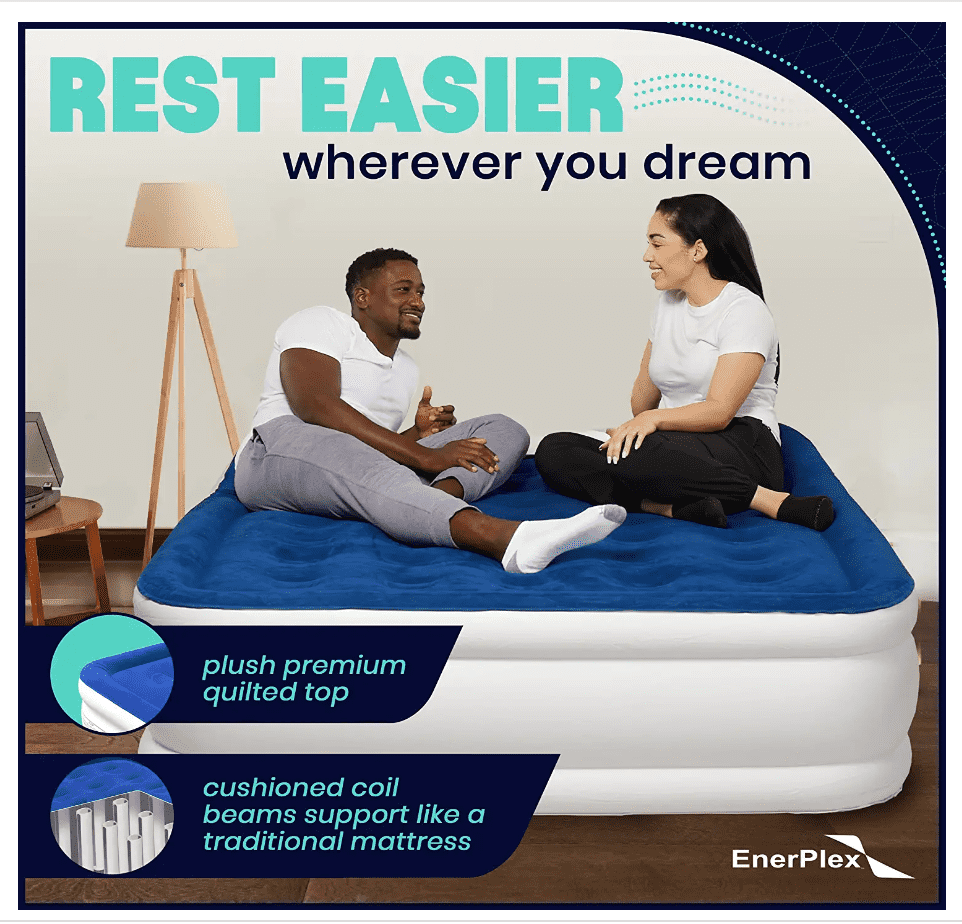 EnerPlex Air Mattress with Built in Pump Double Height