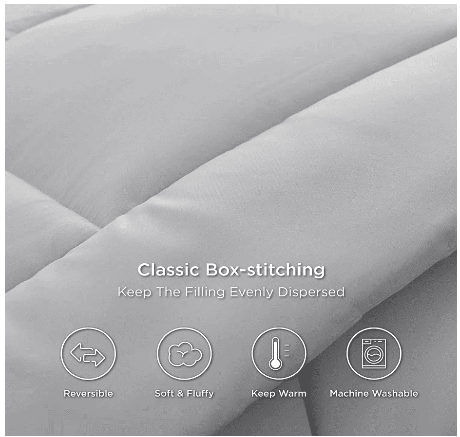 Bedsure Duvet Insert Queen Comforter Light Grey - All Season Quilted Down Alternative Comforter for Queen Bed, 300GSM Mashine Washable Microfiber Bedding Comforter with Corner Tabs - Airbnb Ambassador