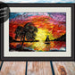 Sunset Sailboat Print Artwork Canvas - Airbnb Ambassador